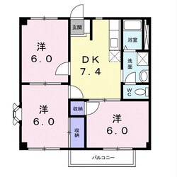 田尻 徒歩5分 2階の物件間取画像